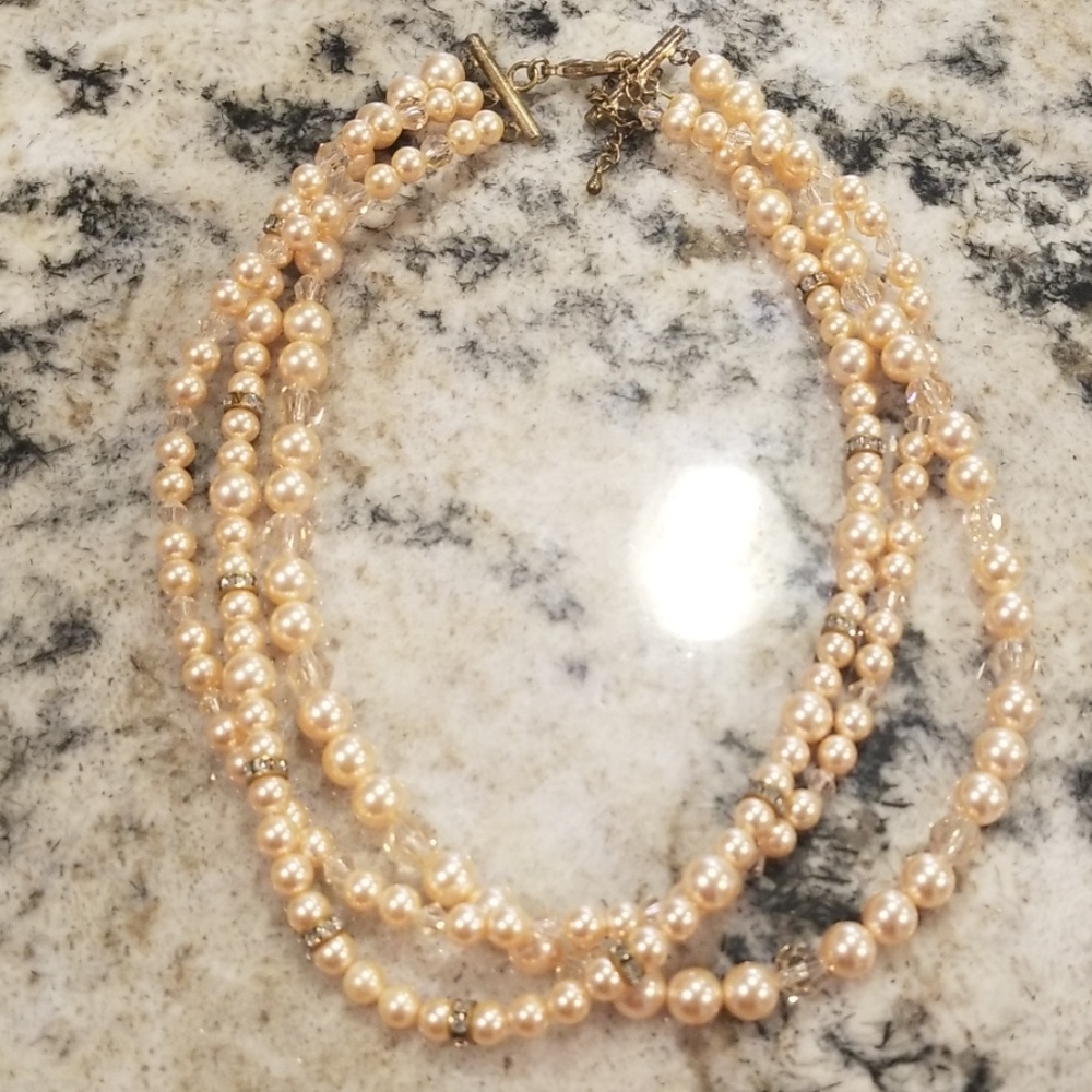 Rose gold Swarovski crystal necklace